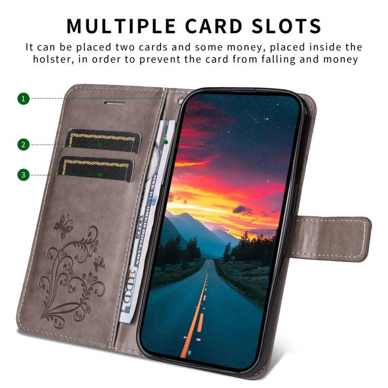 Lederhüllen Samsung Galaxy S25 5g Edge Riesiges Schmetterlingsmuster