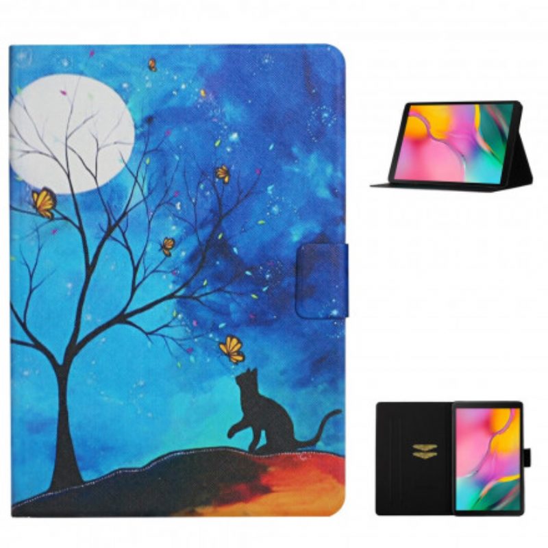Flip Case Für Samsung Galaxy Tab A7 (2020) Baum Zum Mond Und Zur Sonne