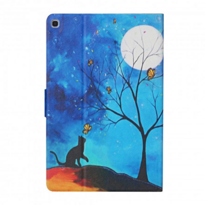 Flip Case Für Samsung Galaxy Tab A7 (2020) Baum Zum Mond Und Zur Sonne