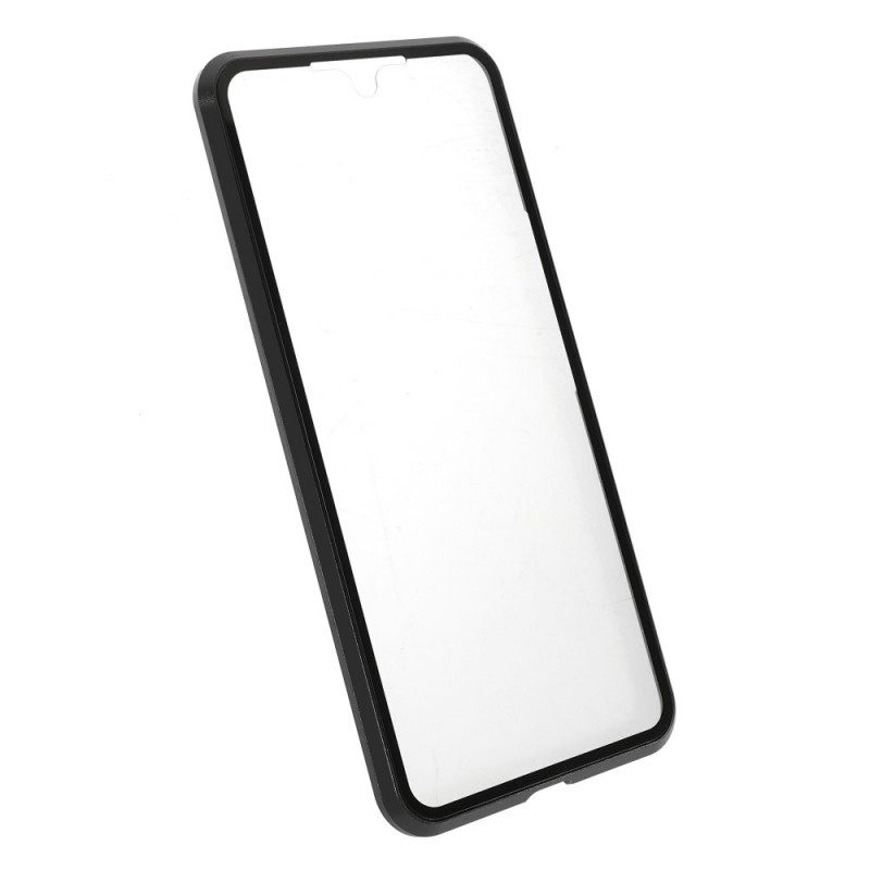 Handyhülle Für Vivo V21 5G Zwei Seiten Magnetisches Gehärtetes Glas Und Metall