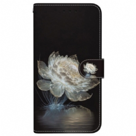 Lederhüllen iPhone 16 Pro Max Handyhülle Kristallpfingstrose Mit Riemen