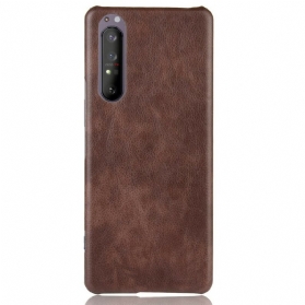 Handyhülle Für Sony Xperia 1 II Litschi-ledereffekt