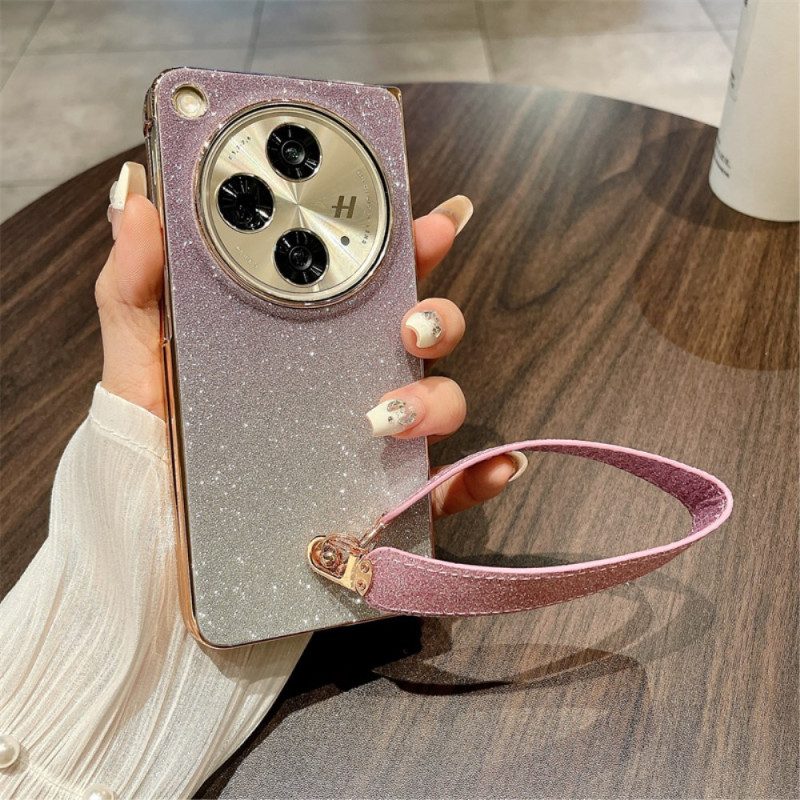 Hülle Für Oppo Find N3 Glänzende Oberfläche Und Trageschlaufe