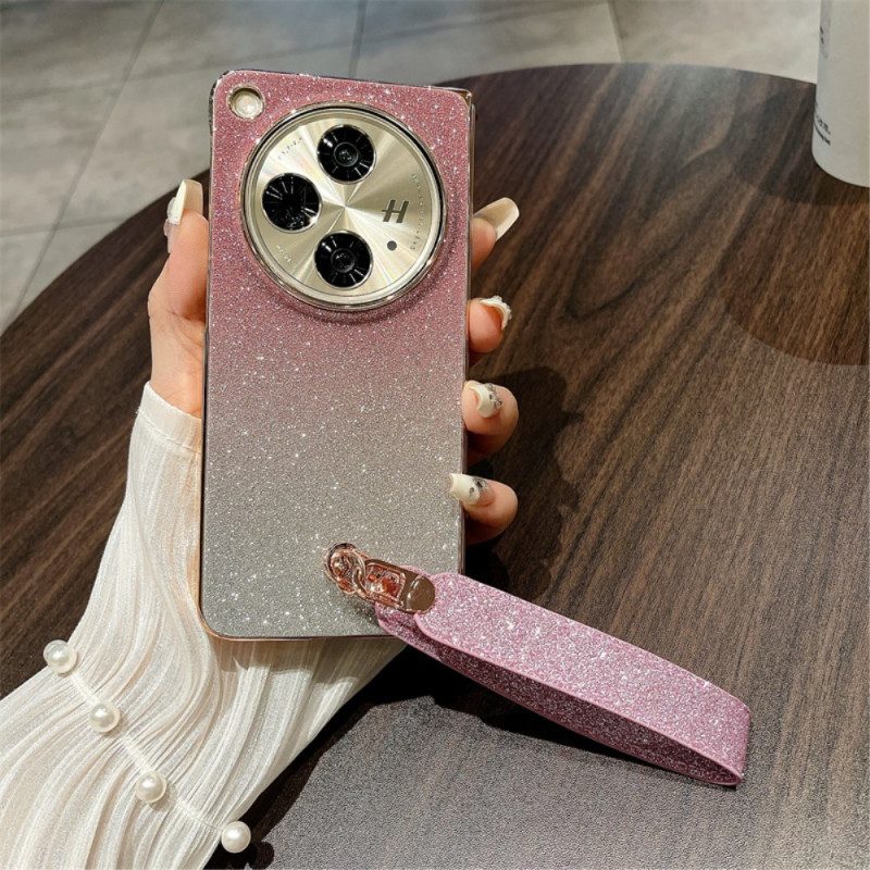 Hülle Für Oppo Find N3 Glänzende Oberfläche Und Trageschlaufe