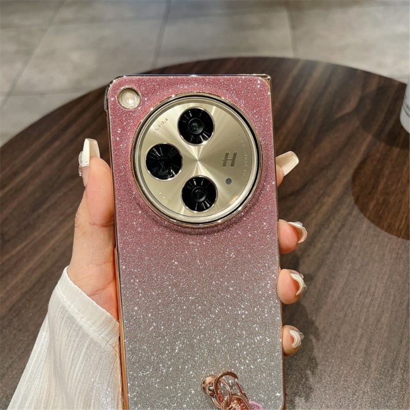 Hülle Für Oppo Find N3 Glänzende Oberfläche Und Trageschlaufe