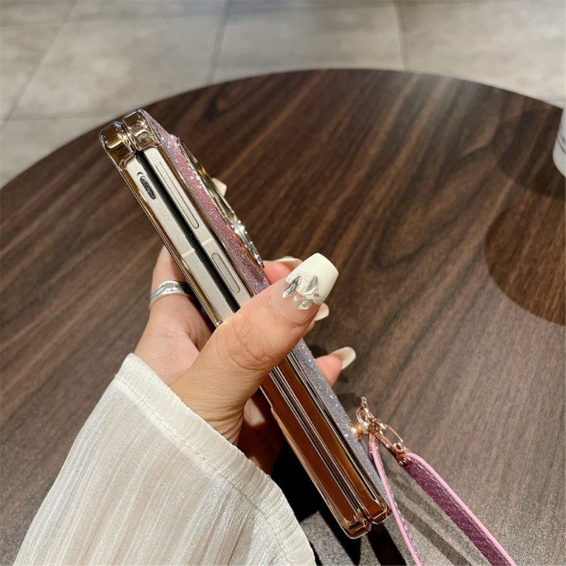 Hülle Für Oppo Find N3 Glänzende Oberfläche Und Trageschlaufe