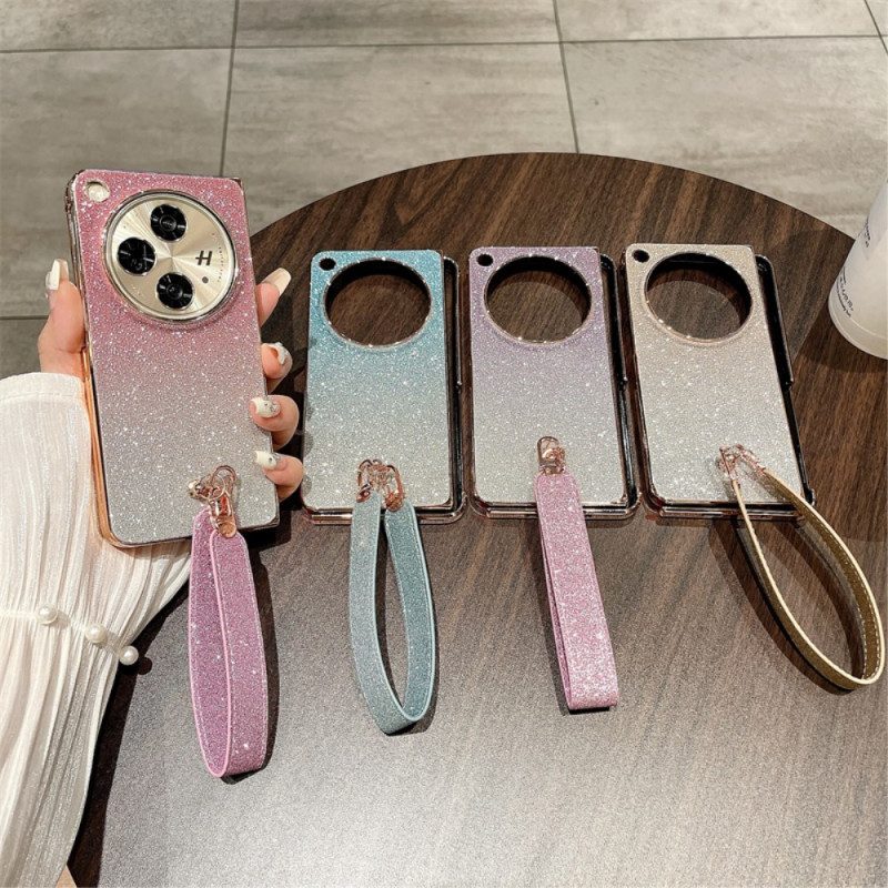 Hülle Für Oppo Find N3 Glänzende Oberfläche Und Trageschlaufe