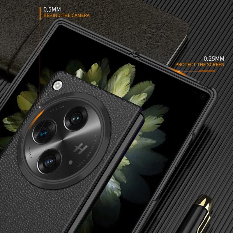 Hülle Oppo Find N3 Handyhülle Offen Gewebte Struktur