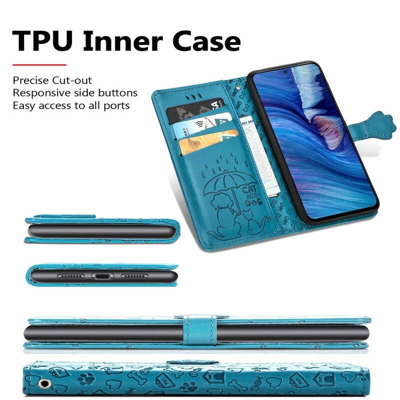 Lederhüllen Für Xiaomi Redmi Note 10 5G Animierte Tiere