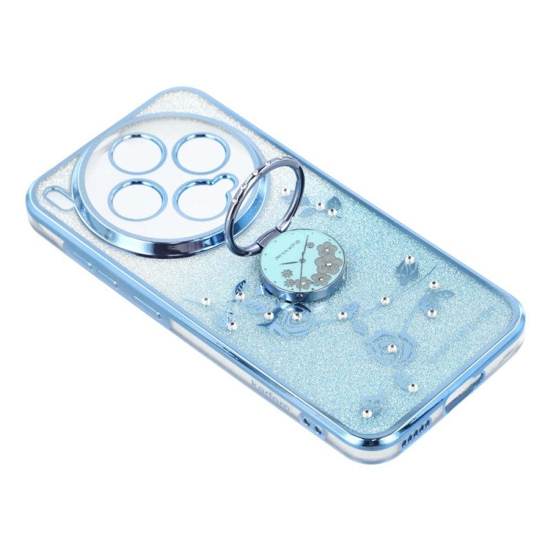 Hülle Vivo X300 Handyhülle Kadem Ringhalter Mit Blumen Und Strasssteinen