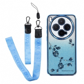 Hülle Vivo X300 Handyhülle Ringhalter Mit Blumen Und Strasssteinen