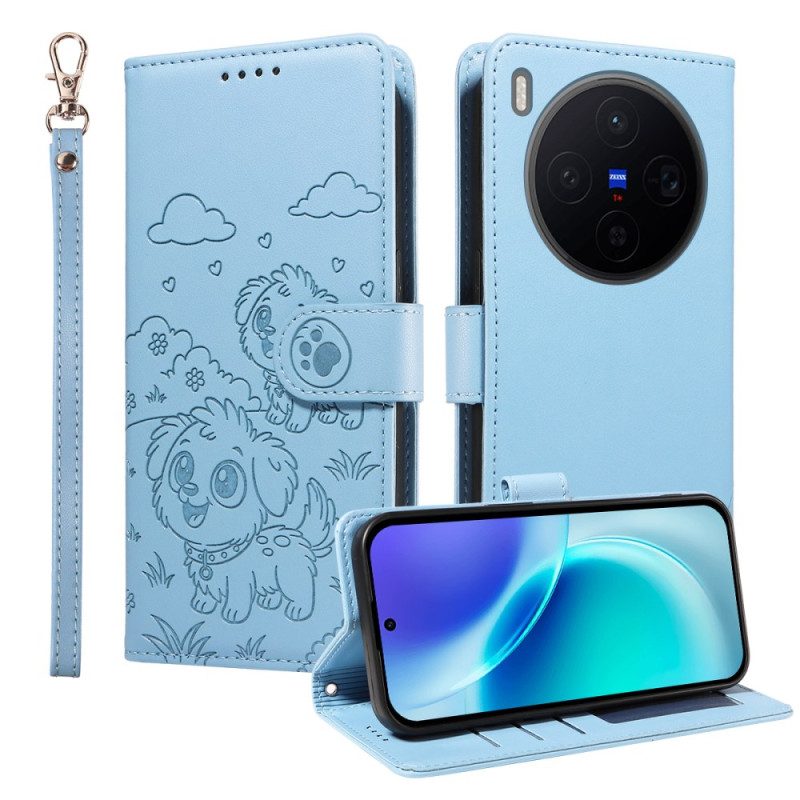 Lederhüllen Vivo X300 Handyhülle Rfid-schutz Mit Hundegravur