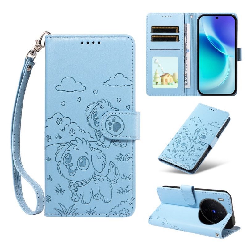 Lederhüllen Vivo X300 Handyhülle Rfid-schutz Mit Hundegravur