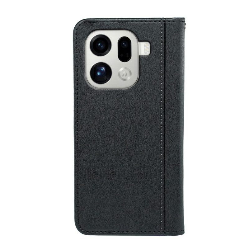 Flip Case Für Oppo Find X9 Pro 5g Besatz Mit Riemen