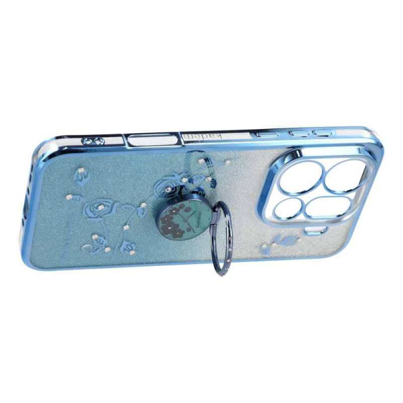 Hülle Oppo Find X9 Pro 5g Kadem Ringhalter Mit Blumen Und Strasssteinen