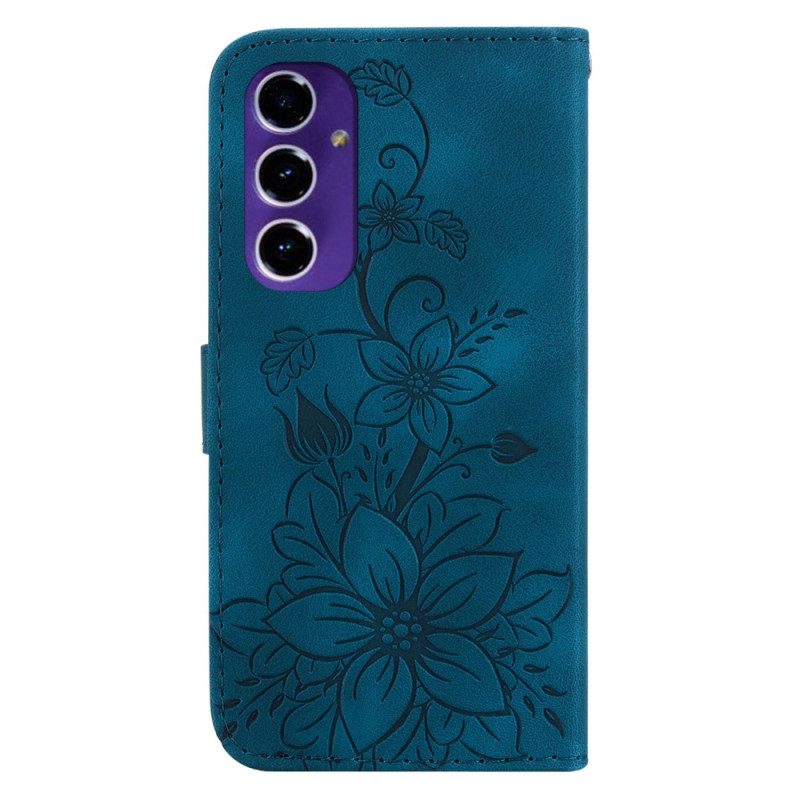 Lederhüllen Samsung Galaxy A16 5g Handyhülle Lilienblumen