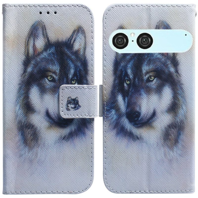 Lederhüllen Für Sony Xperia 10 Vii Aquarellwolf