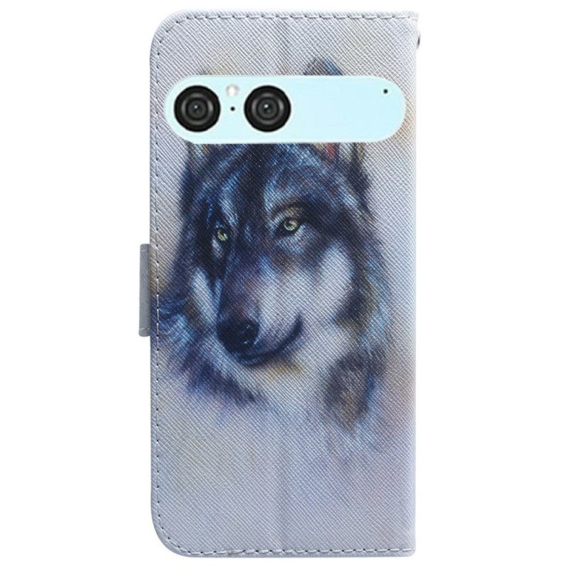 Lederhüllen Für Sony Xperia 10 Vii Aquarellwolf