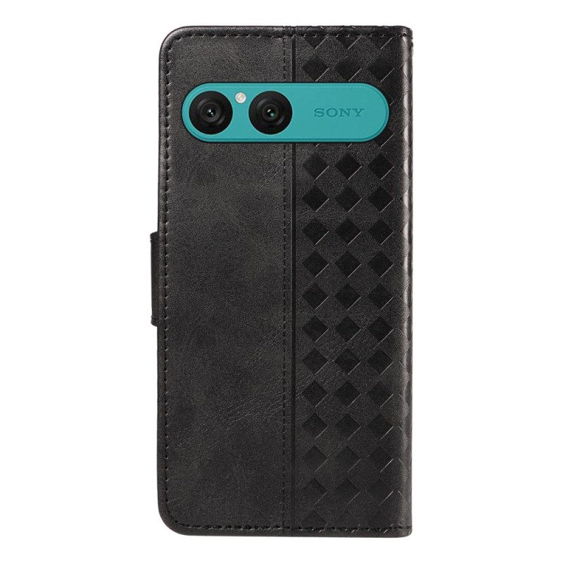 Lederhüllen Für Sony Xperia 10 Vii Rautenmuster