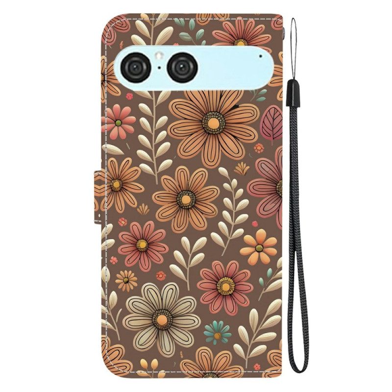 Lederhüllen Sony Xperia 10 Vii Blumenmuster