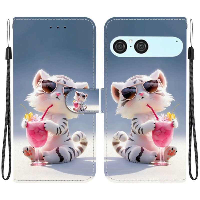 Lederhüllen Sony Xperia 10 Vii Handyhülle Cartoon-tiger