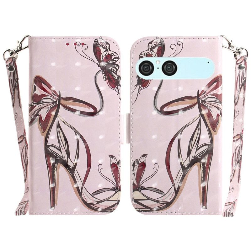 Lederhüllen Sony Xperia 10 Vii Handyhülle Riemchenpumps