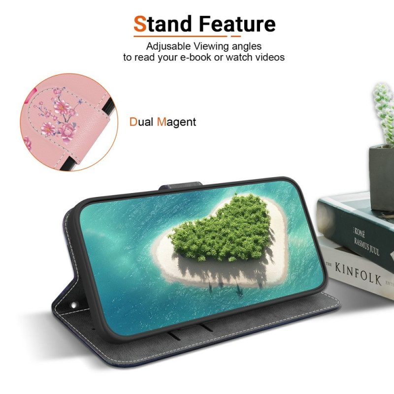 Lederhüllen Sony Xperia 10 Vii Kirschblütenmuster