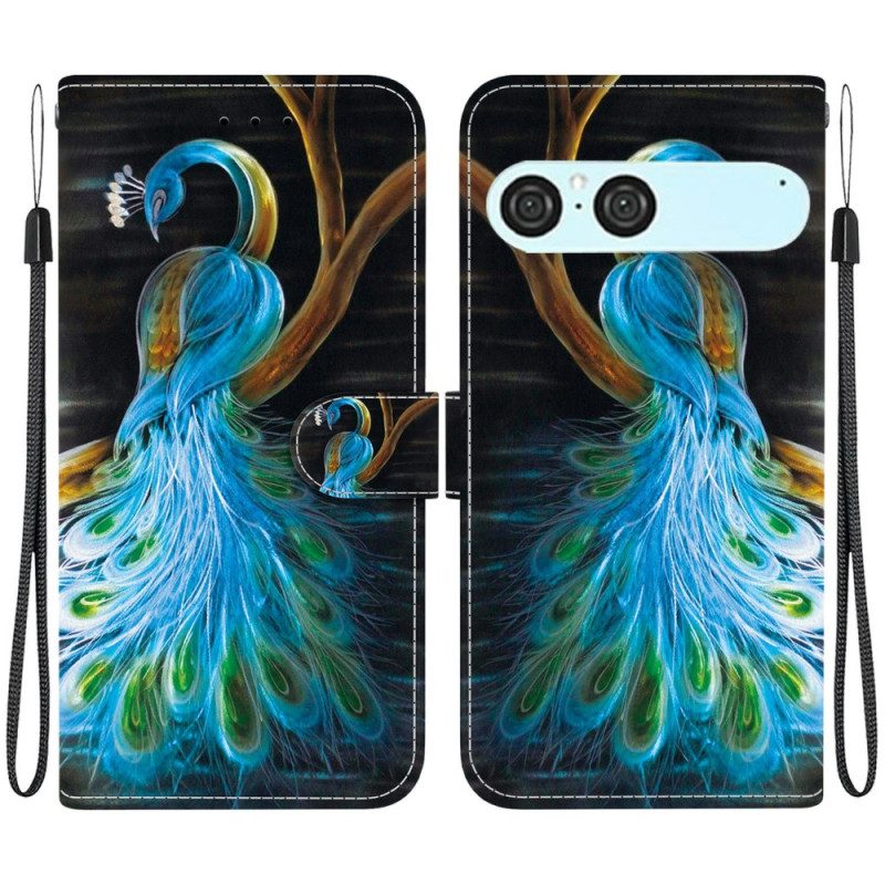 Lederhüllen Sony Xperia 10 Vii Pfau