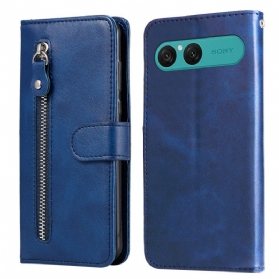 Lederhüllen Sony Xperia 10 Vii Reißverschlussfach