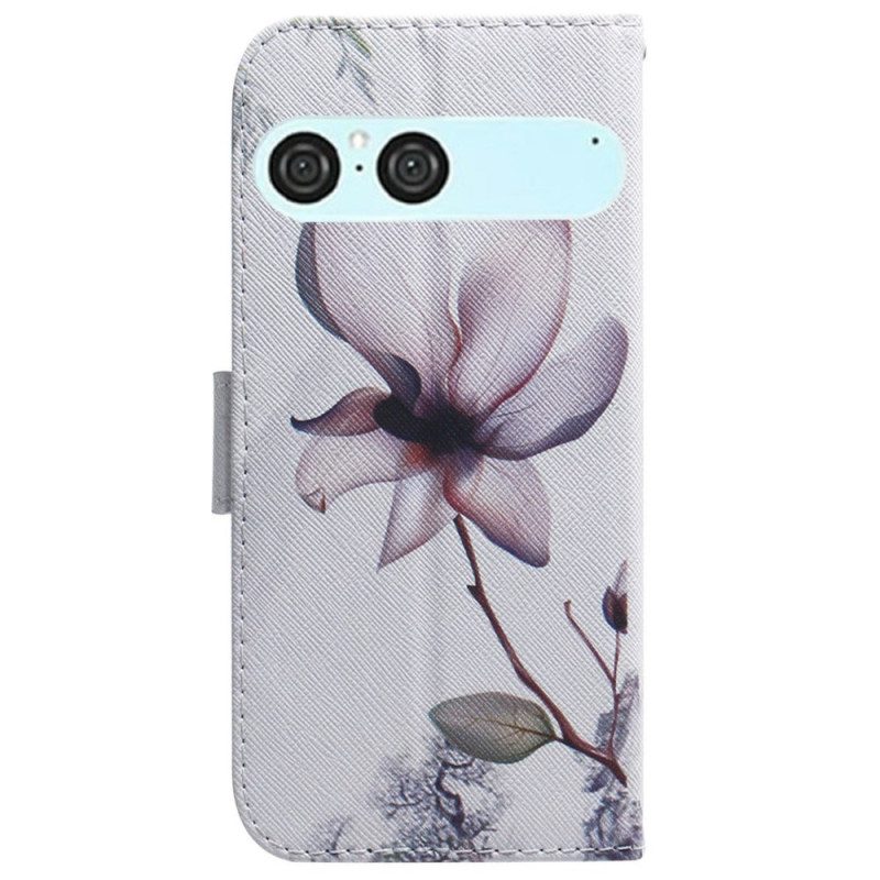 Lederhüllen Sony Xperia 10 Vii Rosa Blume