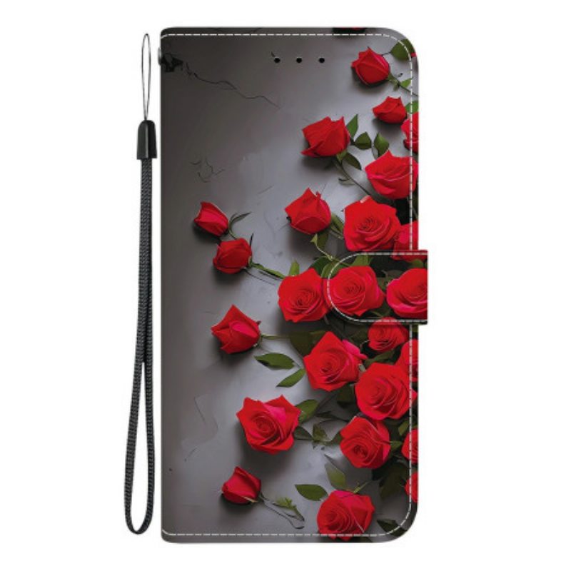Lederhüllen Sony Xperia 10 Vii Rote Rosen