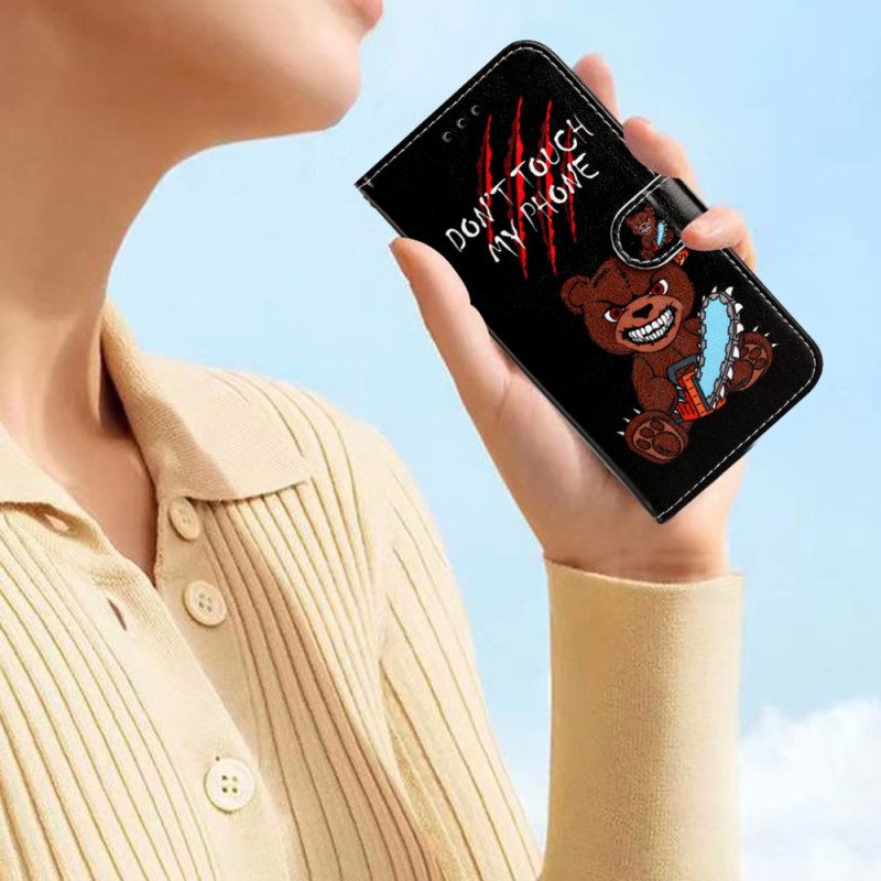 Flip Case Für Xiaomi Redmi A1 Mit Kordel Wütender Tanga-bär