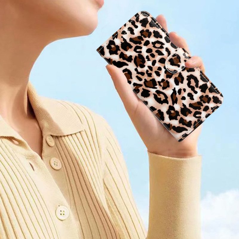 Lederhüllen Für Xiaomi Redmi A1 Mit Kordel Riemchen-leopardenmuster