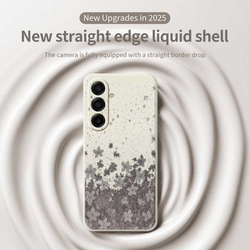 Hülle Samsung Galaxy A17 4g / 5g Graues Blumenmuster