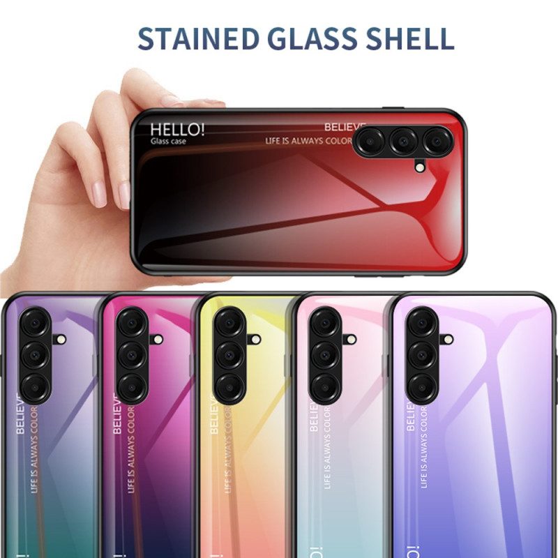 Hülle Samsung Galaxy A17 4g / 5g Handyhülle Gehärtetes Glas Mit Aufdruck „hello“