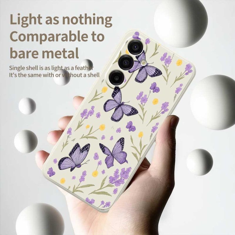 Hülle Samsung Galaxy A17 4g / 5g Lila Schmetterlinge