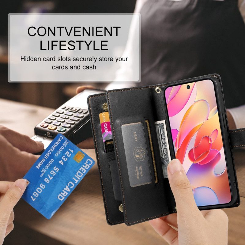 Lederhüllen Für Samsung Galaxy A17 4g / 5g Geldbörse Mit Reißverschlussfach Und Riemen