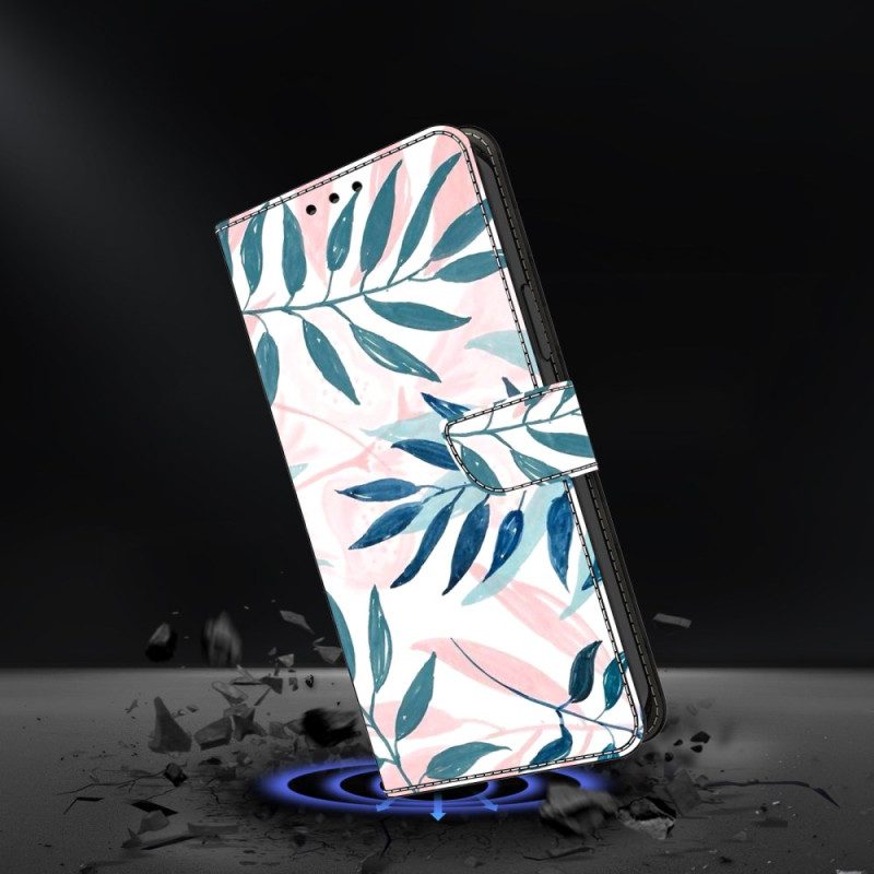 Lederhüllen Samsung Galaxy A17 4g / 5g Aquarellblätter