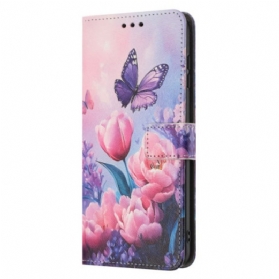 Lederhüllen Samsung Galaxy A17 4g / 5g Blumendekor