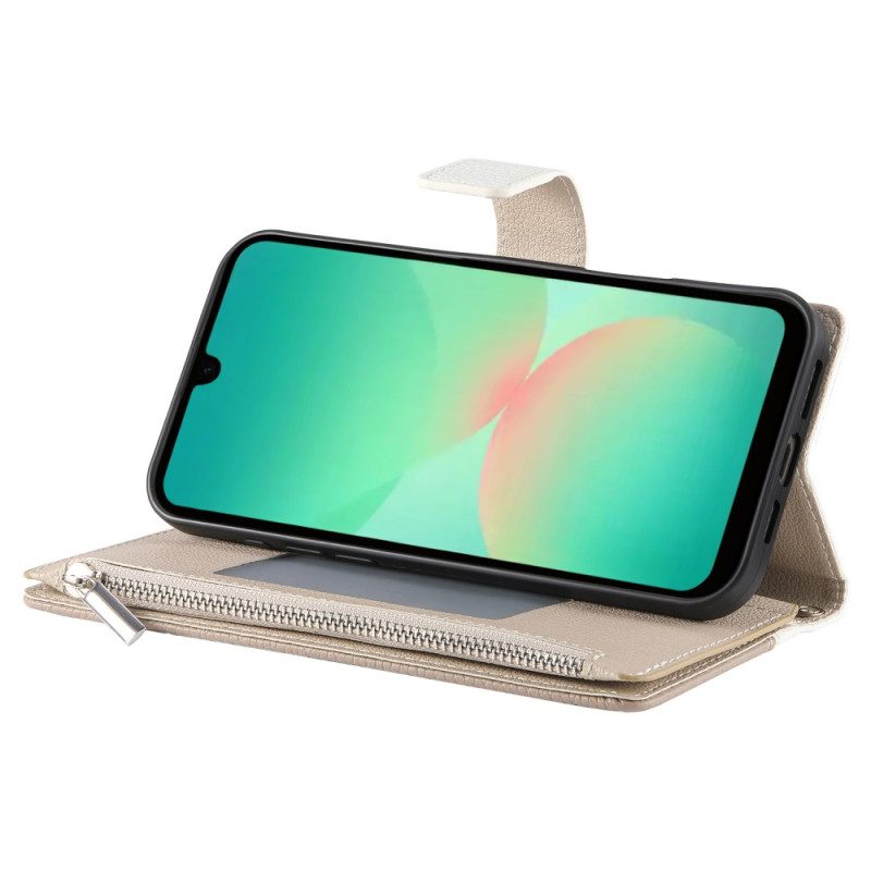 Lederhüllen Samsung Galaxy A17 4g / 5g Geldbörse Mit Reißverschluss Und Riemen