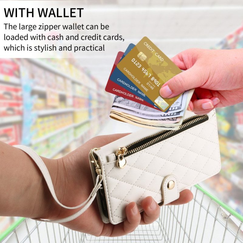 Lederhüllen Samsung Galaxy A17 4g / 5g Gesteppt Mit Riemen Und Schultergurt Armband