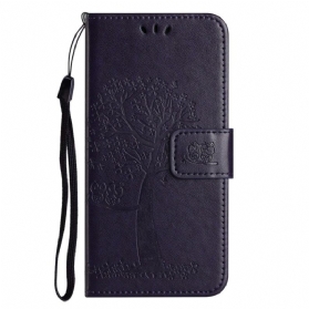 Lederhüllen Samsung Galaxy A17 4g / 5g Handyhülle Baum Und Eulen