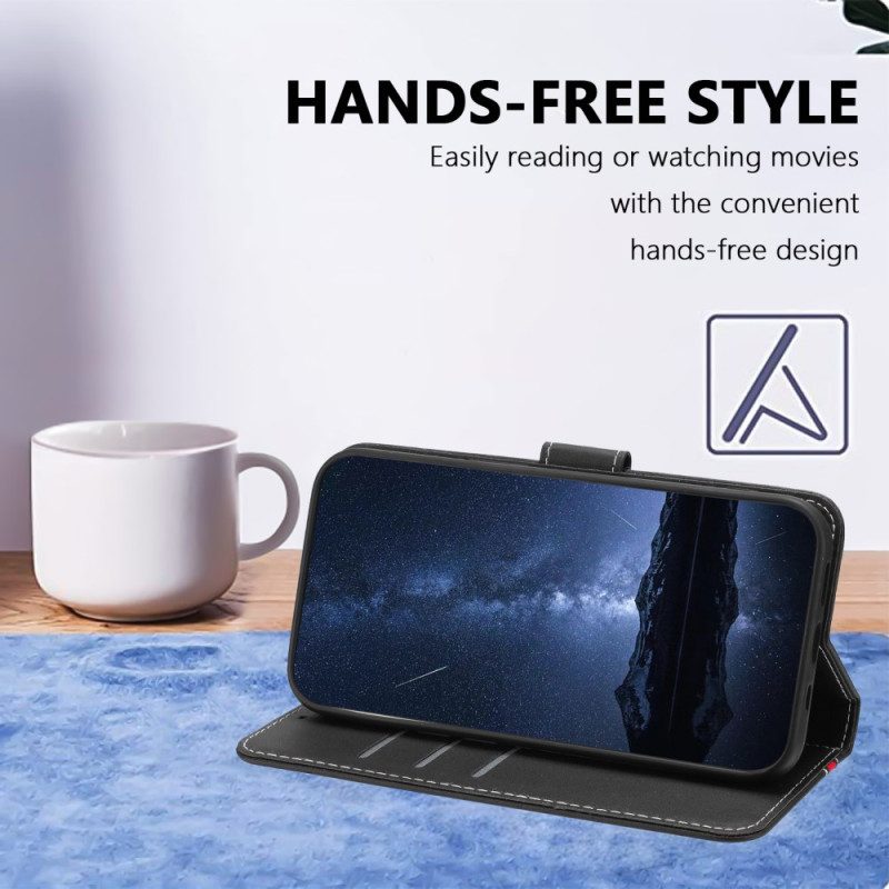 Lederhüllen Samsung Galaxy A17 4g / 5g Handyhülle Farbige Zierleiste