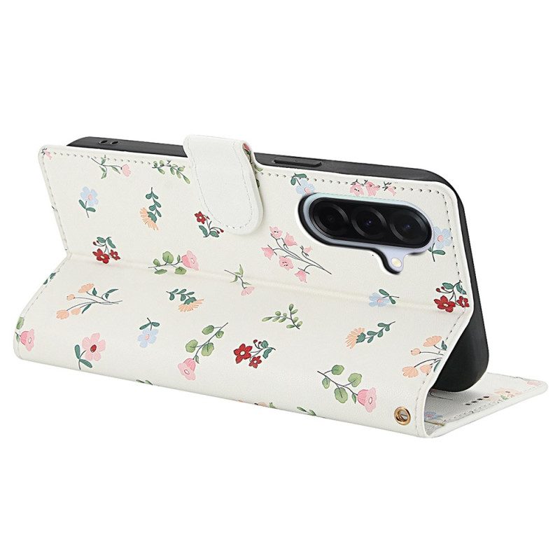 Lederhüllen Samsung Galaxy A17 4g / 5g Handyhülle Geldbörse Mit Blumenmuster