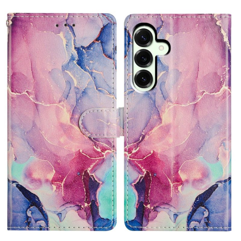 Lederhüllen Samsung Galaxy A17 4g / 5g Handyhülle Grüner Und Rosa Marmor