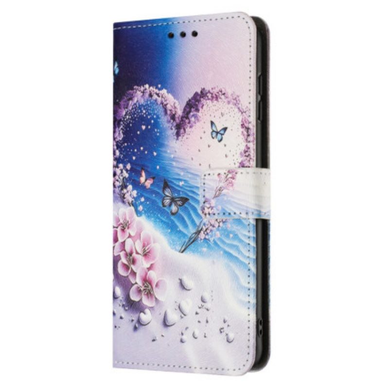 Lederhüllen Samsung Galaxy A17 4g / 5g Handyhülle Herz-schmetterling