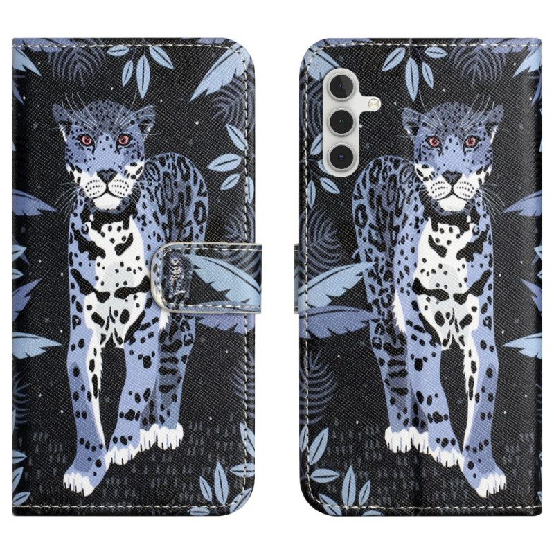 Lederhüllen Samsung Galaxy A17 4g / 5g Handyhülle Leopard