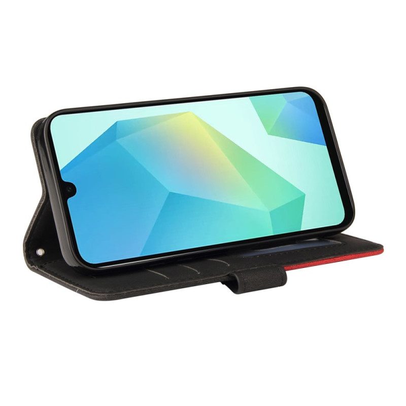 Lederhüllen Samsung Galaxy A17 4g / 5g Handyhülle Zweifarbige Wellenstruktur