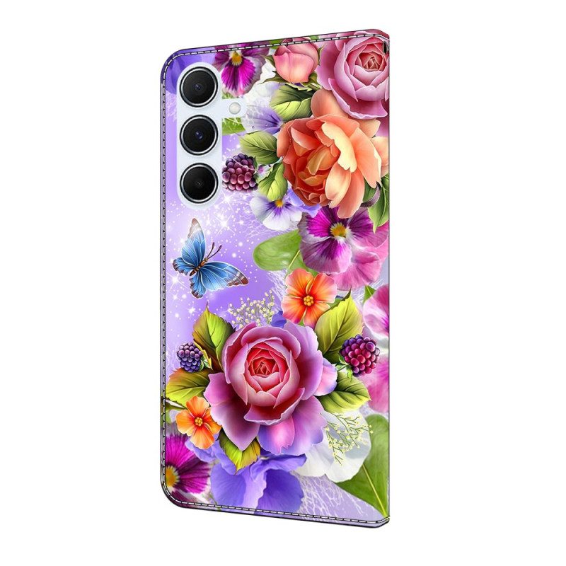 Lederhüllen Samsung Galaxy A17 4g / 5g Intensives Blumenmuster