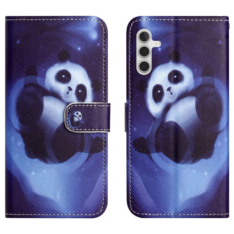 Lederhüllen Samsung Galaxy A17 4g / 5g Panda-weltraum